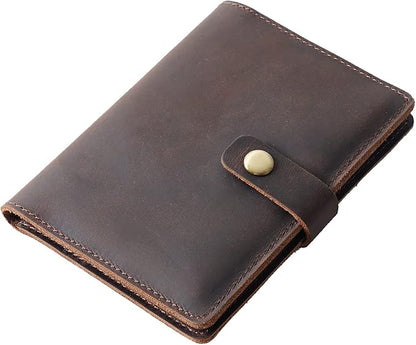 Passport Holder Cover Case Crazy Horse Leather Waterproof Travel Wallet Business Credit Card Vaccine Combo with Slot Accessories Documents Vintage Organizer Protector for Women Men Coffee