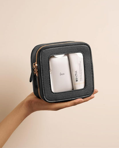 Clear Cosmetic Bag Set for Women Makeup Bag with Handle, 3 Pcs Travel Toiletry Bag Transparent Cosmetic Case Portable Make Up Organizer Bag for Essentials