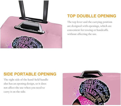 Travel Suitcase Protector Light skin african american Elastic Protective Washable Luggage Cover With Concealed Zipper Suitable For 18-32 Inch (S (for 18--21 inch luggage))