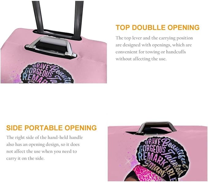 Travel Suitcase Protector Light skin african american Elastic Protective Washable Luggage Cover With Concealed Zipper Suitable For 18-32 Inch (L (for 25--28 inch luggage))