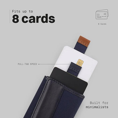 The Frenchie Co. - Speed Wallet Mini - Mini Front Pocket Wallet - Ultra-Slim RFID Blocking Card Holder with Quick-Access Pull Tab - Ballistic Nylon and Full-Grain Italian Leather
