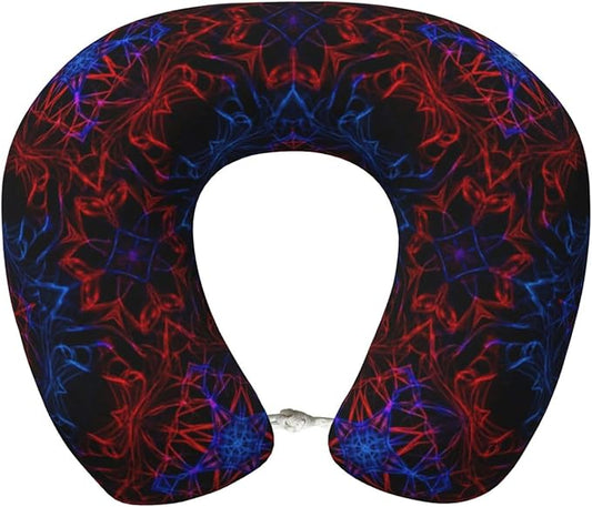 Travel Neck Pillow for Pain Relief Sleeping, Magic Smoking Sacred, Comfortable Memory Foam Chin Head Cushion Support with Zip Cover, Fashion Car Flight Pillows