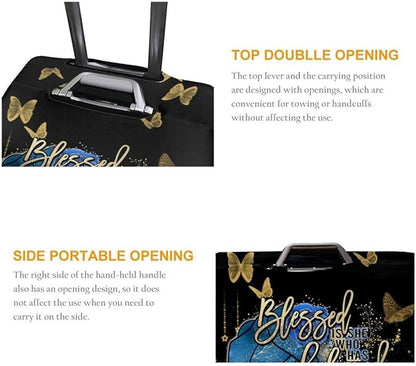 Travel Suitcase Protector African American Girl Elastic Protective Washable Luggage Cover With Concealed Zipper Suitable For 18-32 Inch(M (for 22-24 inch luggage))