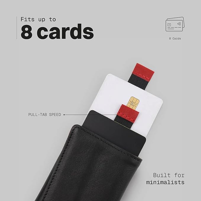 The Frenchie Co. - Speed Wallet Mini - Italian Eco Leather RFID Blocking Card Sleeve - Quick Access Magnetic Closure, Fits up to 12 Cards and 15 Bills, Slim Wallet with 5-Year Warranty