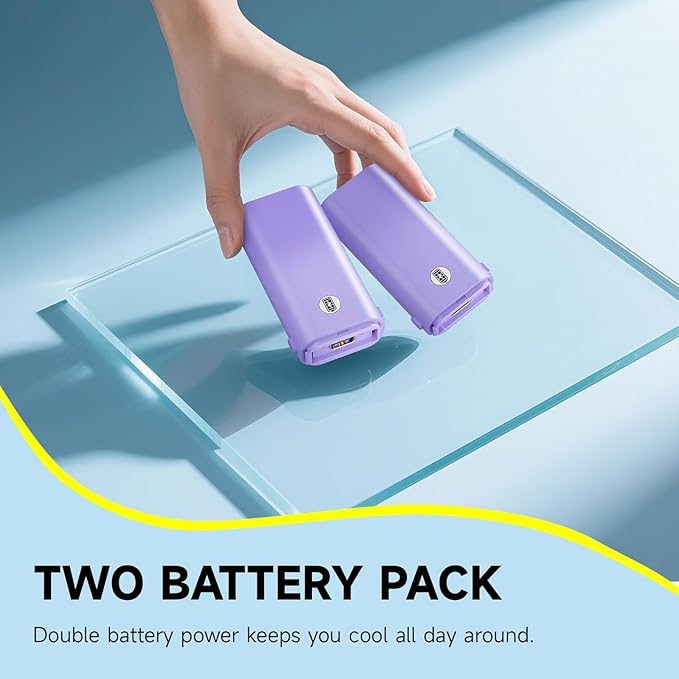 HandFan 10400mAh Personal Handheld Fan, 40Hrs Long-Lasted Hand Fan Rechargeable, Mini Cooling Fans Foldable, Heavy Duty Battery Fans Portable for Travel Beach Concerts Cruise Makeup(Purple)