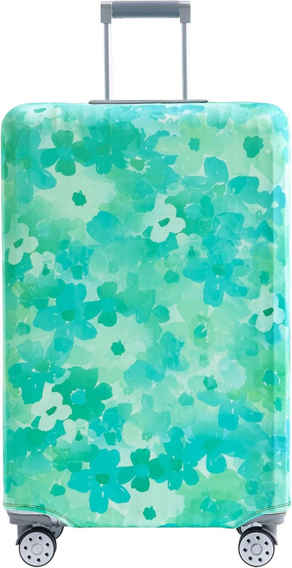 Travelkin Luggage Covers For Suitcase Tsa Approved,Suitcase Cover Protector Fit 18-32 Inch Luggage (Blue Floral, M)