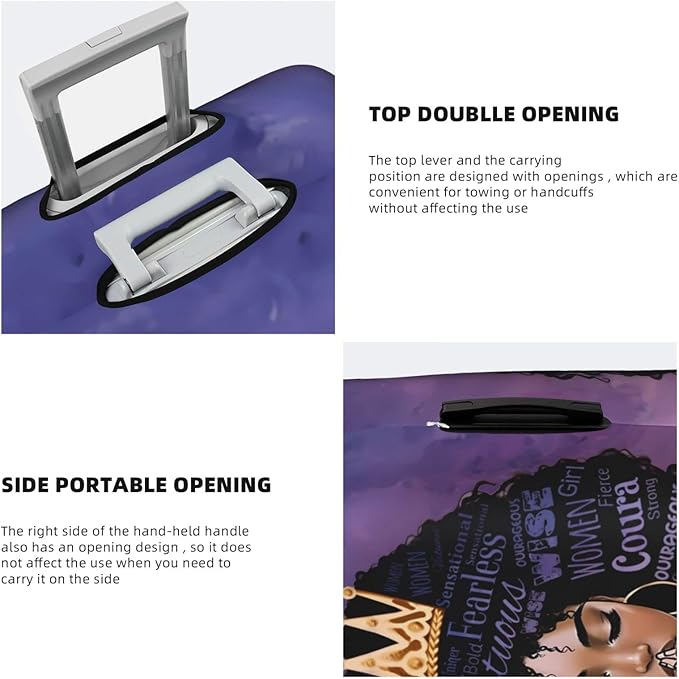 Luggage cover protector luggage cover for Suitcase Washable Suitcase Protector Anti-scratch Suitcase cover Medium African American Black Girl style77