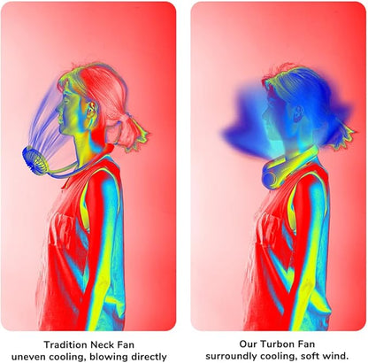 JISULIFE Portable Neck Fan, Hands-Free Bladeless, 5 Speeds, 4000 mAh Battery Operated Wearable Personal Fan, Twistable, Rechargeable, Gift for Women Men-Pink