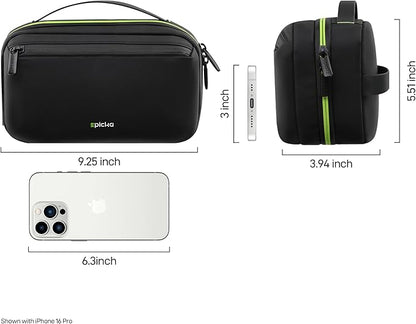 EPICKA Electronics Organizer Travel Case - Cable Organizer Bag for Travel Accessories, Tech Pouch for Cords, Charger, Adapter, Cables, Power Bank, Waterproof Storage Bag with Luggage Strap, Black