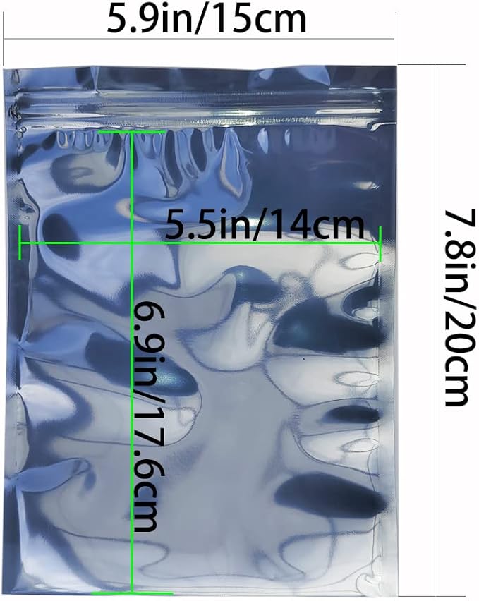100pcs Antistatic Bags 5.9x7.8in/15x20cm, Resealable ESD Bag, Suitable for SSD Hard Disk and Various Electronic Devices