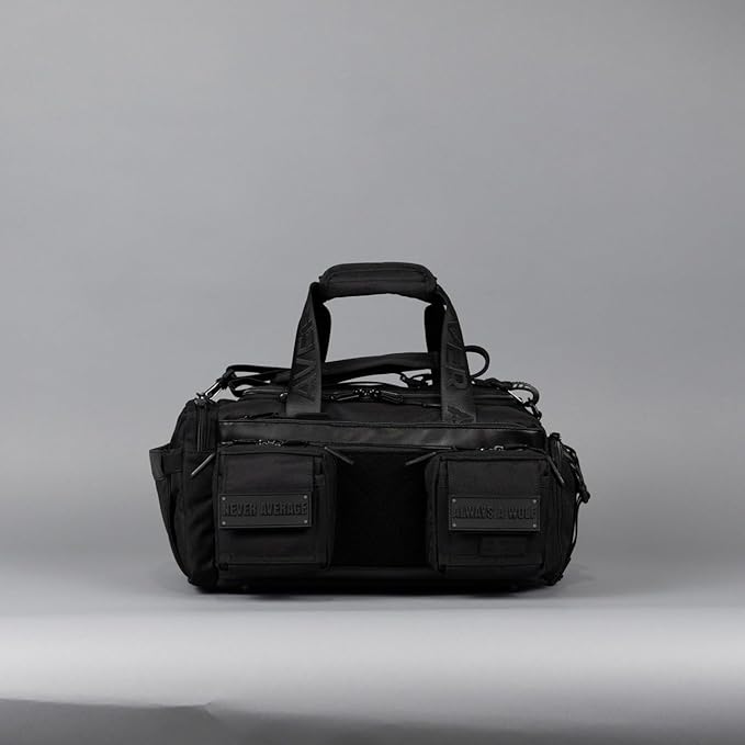 WOLFpak 20L Mini Duffle Bag for Gym & Travel | Waterproof Carry-On Weekender Bag with Shoe Compartment, Hard Bottom, and Tactical Molle System (Nightshade)