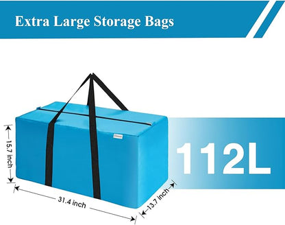 Extra Large Moving Bag Heavy Duty Space Saver Storage bag for Clothing Packing Blue Bag for moving Vaccine Sealed Blue Storage bags (2 Pack Moving Bags)