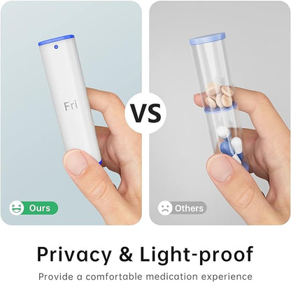 Weekly Pill Organizer 2 Times a Day, KOVIUU Large Travel Pill Box 7 Day, Am Pm Twice Daily Pill Case with Rotatable Handle, Pill Holder Container for Vitamin, Medicine, Supplement, Fish Oil, White