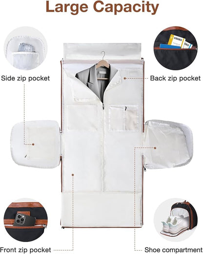 Noozion Convertible Garment Duffel Bag for Travel - Carry On Garment Bags With Toiletry Bag Large Weekender Bag for Men Women 2 in 1 Hanging Suitcase Suit Travel Duffel Overnight Bags