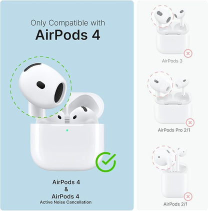 Catalyst Waterproof Case for AirPods 4 - Drop Protection for Apple AirPods 4th Generation with Carabiner, Wireless Charging Silicone Cover for Apple AirPods 4 Case for Women and Men