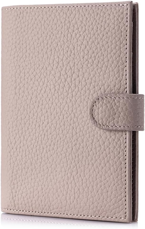 RFID Blocking Passport Holder for Travel Women – Leather Passport Holder for Men with Card Slots, Coin Wallet & SIM Slot – Slim Genuine Leather Travel Organizer – Mauve Pink