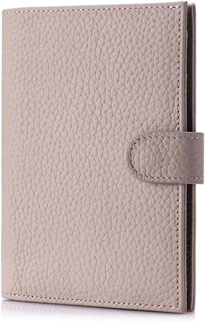 RFID Blocking Passport Holder for Travel Women – Leather Passport Holder for Men with Card Slots, Coin Wallet & SIM Slot – Slim Genuine Leather Travel Organizer – Mauve Pink