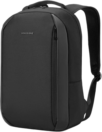Kingsons 15.6 Inch Laptop Compartment Backpack for Men,Waterproof Slim Durable Business Backpack for Work，Travel (KS25458-Black-US-1)