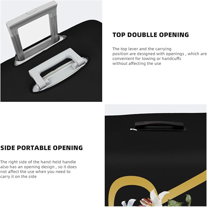 Decorative R Suitcase Protectors Elastic Washable Luggage Covers With Concealed Zippers For 18-32 Inch Luggage (Size M: Fits 22-24 Inch)