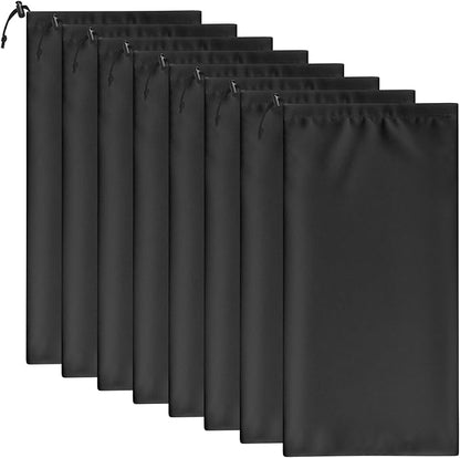 LAKE OF FIRE 8 Pcs Single Shoe Bags for Travel - 18"X9" Packing Shoe Travel Bags for Suitcase, Shoes (Black)