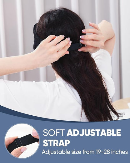 MZOO Luxury Sleep Eye Mask for Side Sleeper Men Women, Zero Eye Pressure 3D Sleeping Mask, Light Blocking Patented Design Night Blindfold, Soft Eye Shade Cover for Travel, Grey