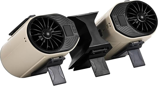 Portable Waist Fan Detachable Double Fan Combination Turbo Technology10000 mAh 5-Speed 13000RPM Clip On Belt Wearable Personal Neck Fan for Traveling Outdoor Jobsite Camping WZ-ruijiang (GREEN +BLACK)