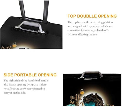 Travel Suitcase Protector African American Girl Elastic Protective Washable Luggage Cover With Concealed Zipper Suitable For 18-32 Inch(L (for 25-28 inch luggage))