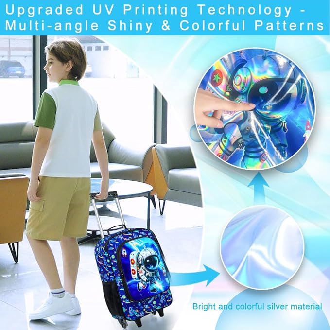 KLFVB Kids Luggage for Boys Girls, Cute Rolling Wheels Suitcase for Toddler, Children Travel Carry on Suitcase