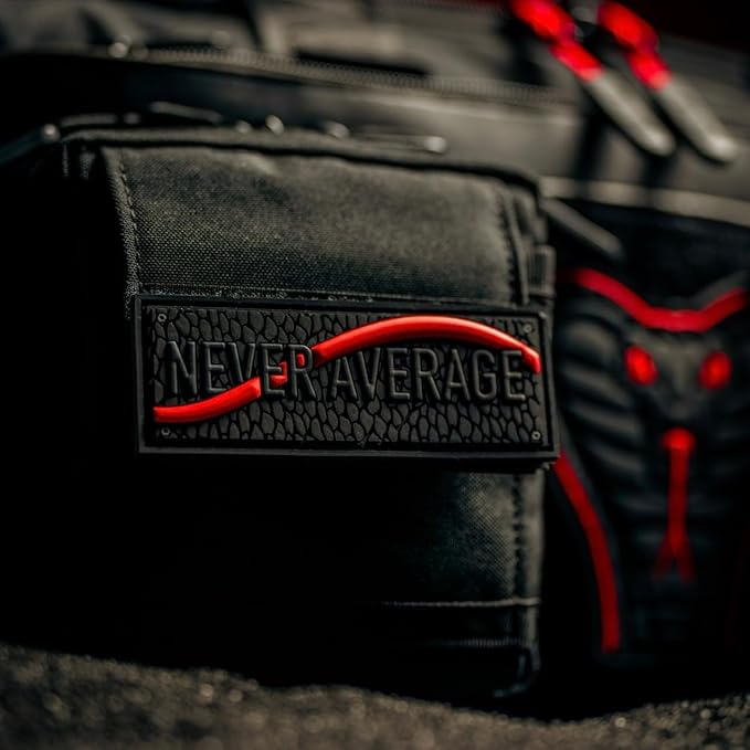 WOLFpak 20L Mini Duffle Bag for Gym & Travel | Waterproof Carry-On Weekender Bag with Shoe Compartment, Hard Bottom, and Tactical Molle System (Red Venom)