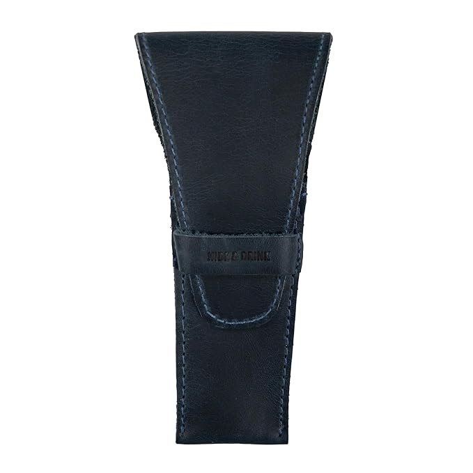 Hide & Drink, Leather Safety Razor Case, Shaving Accessories, Personal Care Essentials, Handmade Includes 101 Year Warranty (Slate Blue)