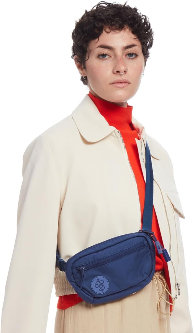 Baboon to the Moon Fanny Pack - Trendy, Compact, Water-Repellent Waist Bag in Multiple Colors and Sizes for Men and Women (Navy, Mini (1.5L))