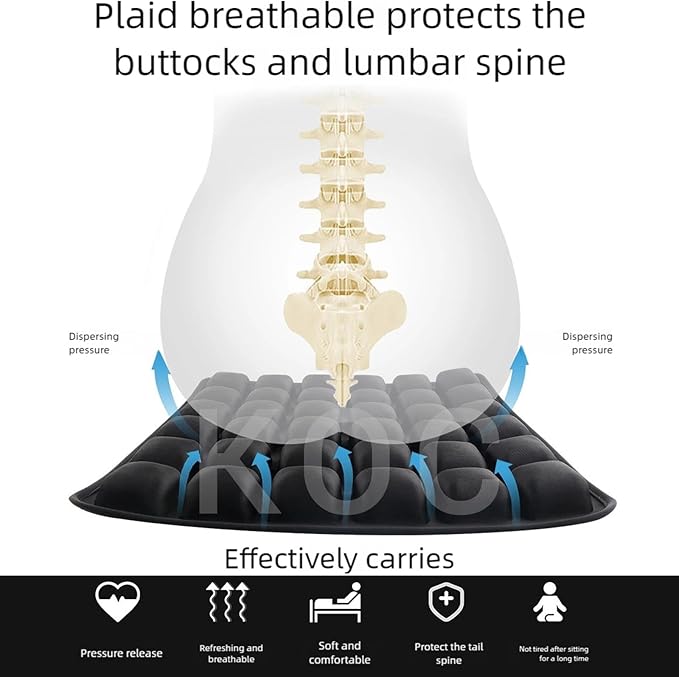 Inflatable Seat Cushionair Inflatable Chair Air Seat Car Portable Breathable Comfort Orthopedics Pain Pressure Relief Cushion,Adjustable Bubble,for Wheelchair,Car,Office,Home (49-Point Cushion)