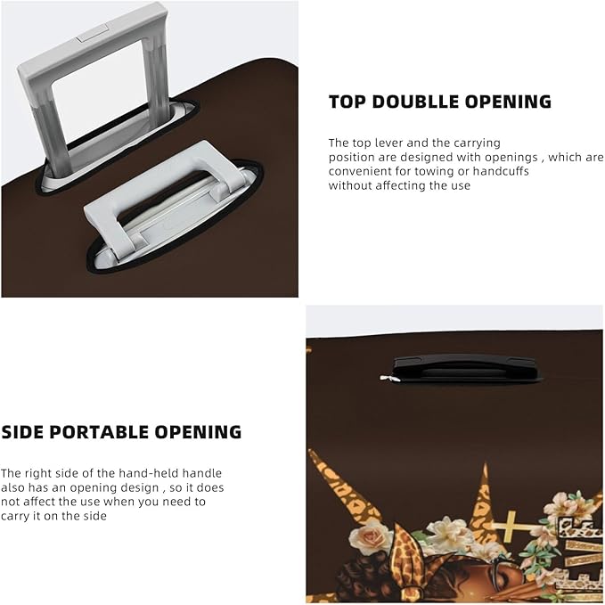 Travel Suitcase Protector African American Girl Elastic Protective Washable Luggage Cover With Concealed Zipper Suitable For 18-32 Inch(XL (for 29-32 inch luggage))