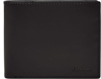 Fossil Men's Derrick Leather RFID-Blocking Bifold with Coin Pocket Wallet