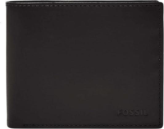 Fossil Men's Derrick Leather RFID-Blocking Bifold with Coin Pocket Wallet