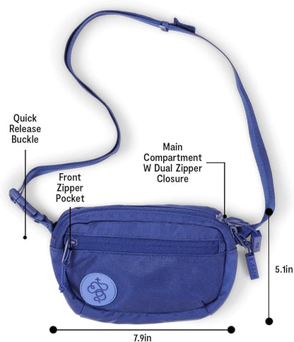 Baboon to the Moon Fanny Pack - Trendy, Compact, Water-Repellent Waist Bag in Multiple Colors and Sizes for Men and Women (Navy, Mini (1.5L))