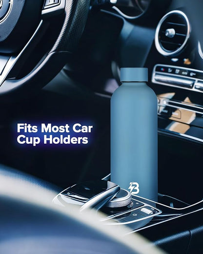 Insulated Water Bottle with Lid, 17 oz Reusable Leak-Proof Metal Stainless Steel Water Bottles for Travel, Sports, Gym, Outdoor (Sky Blue)