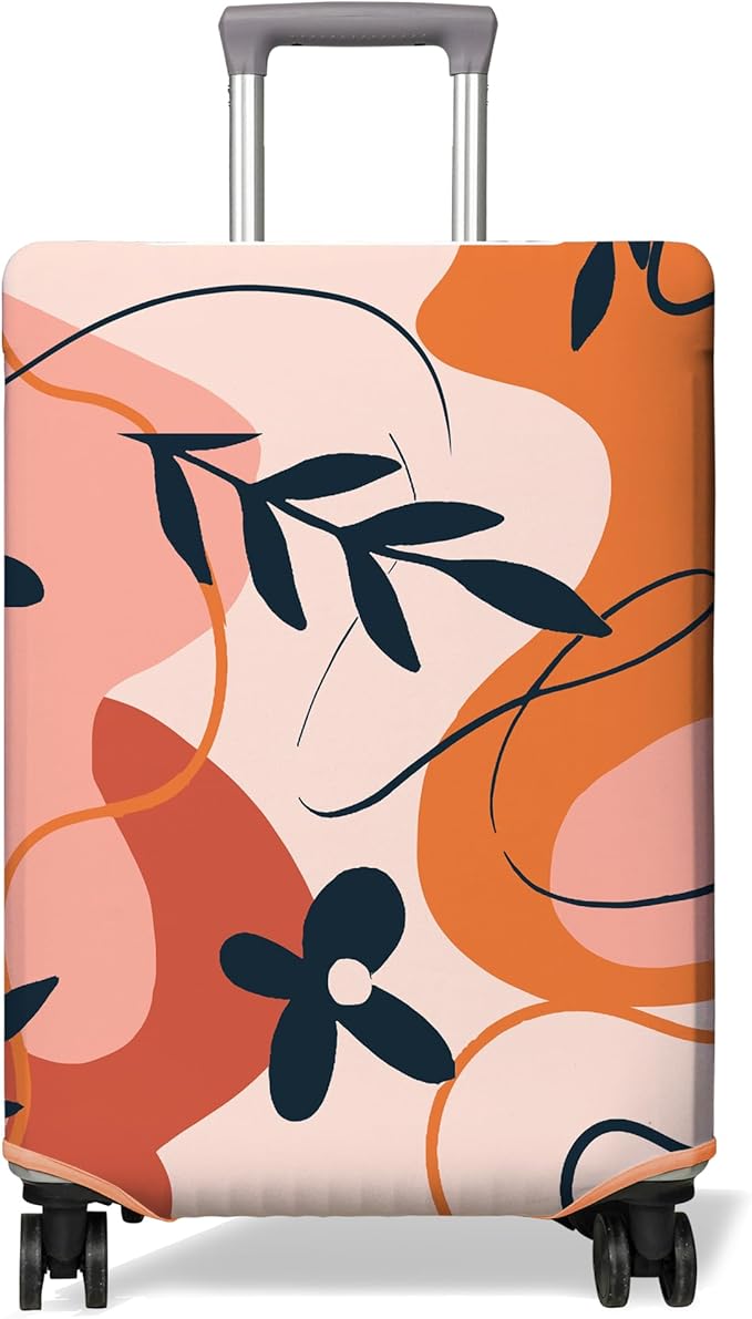 Travel Luggage Cover Suitcase Protector Fits 18-32 Inch Wheel Covers PatternedTravel Related Items Flower Luggage Protector Elastic L