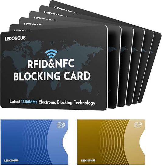 RFID Blocking Cards – 6 Pack| Anti-Theft Contactless NFC Protection for Debit Credit Cards & Wallet | Slim & Durable Perfectly fits in Wallet | 2 RFID Sleeves Included |Black