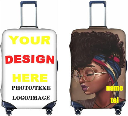 DudeiTry Custom Suitcase Cover - Personalized Elastic Washable Size Large for Men Women