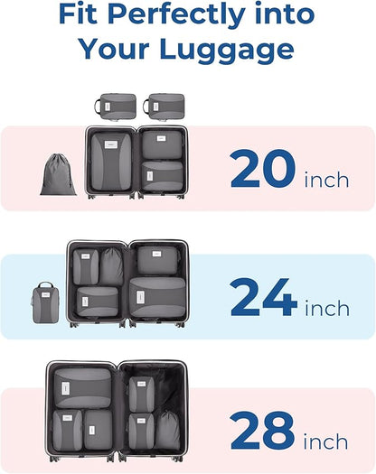 BAGSMART Compression Packing Cubes, 6 PCS Packing Cubes for Suitcases, Travel Bags Organizer for Luggage, Lightweight Packing Cube for Travel Essentials