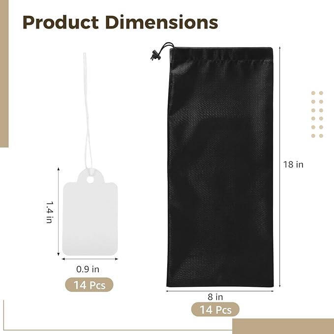 14 PCS Shoe Bags for Travel, Black Satin Single Travel Shoe Bags for Packing In Suitcase, Portable Shoe Covers for Leather Shoes Heels Boots, Lightweight Shoe Packing Organizer