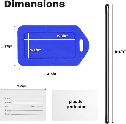 Mifflin-USA Luggage Tags (Blue, 50 PK), Bag Tag for Baggage, Suitcase Tags Bulk