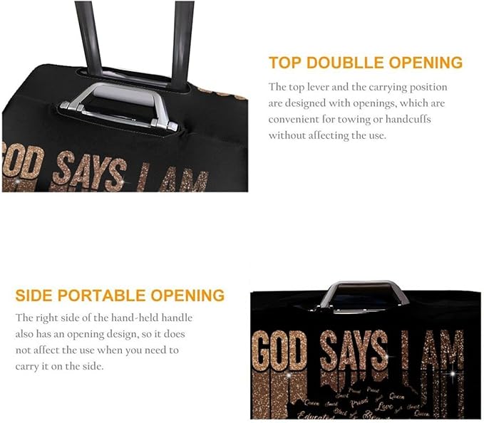 Travel Suitcase Protector African American Woman Elastic Protective Washable Luggage Cover With Concealed Zipper Suitable For 18-32 Inch (M (for 22--24 inch luggage))