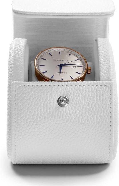 Oirlv Luxury Leather Travel Watch Case Portable Jewelry Watch Storage Roll Organizer(White)