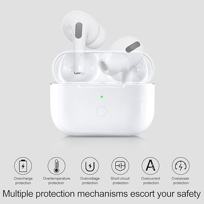 CCAN Compatible with AirPod Pro 2nd&1st Generation Charging Case Replacement, Air Pod Pro 2 1 Charger Case with Bluetooth Pairing Sync Button,White