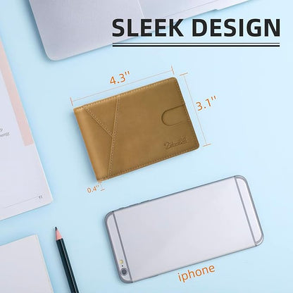 Zitahli Wallet for Men Slim 11 Credit Card Holder RFID Blocking Small Men's Wallet Bifold Minimalist Front Pocket With Mens Gifts Box