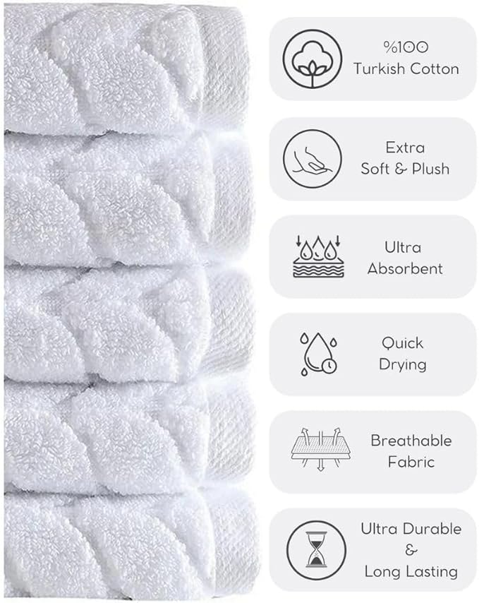 BAGNO MILANO Turkish Bath Towels, Soft Plush Jacquard Luxury Bath Towels, Quick Dry Towel Set (Latte, 2 pcs Bath Towel Set)