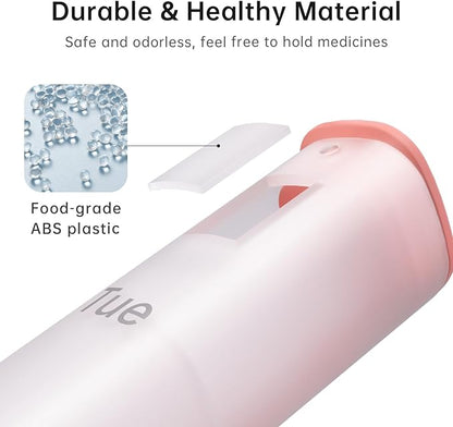 Weekly Pill Organizer 2 Times a Day, KOVIUU Large Travel Pill Box 7 Day, Am Pm Twice Daily Pill Case with Rotatable Handle, Pill Holder Container for Vitamin, Medicine, Supplement, Fish Oil, Pink