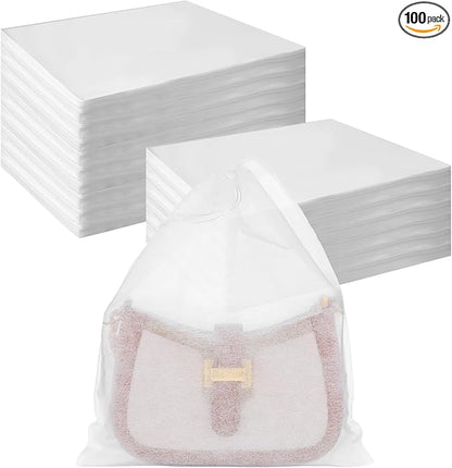 100 Pcs Dust Bags for Purses Storage Bags for Handbags Non Woven Fabric Handbags Storage, Shoe Travel Package for Packing, Home Closet Organizer Dust Cover (15.7x19.7in)
